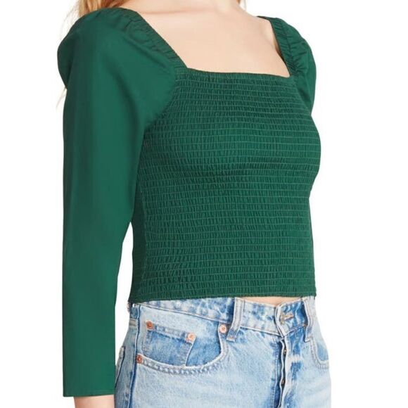 BB Dakota by Steve Madden Smocked Puff Sleeve Top - Picture 3 of 8